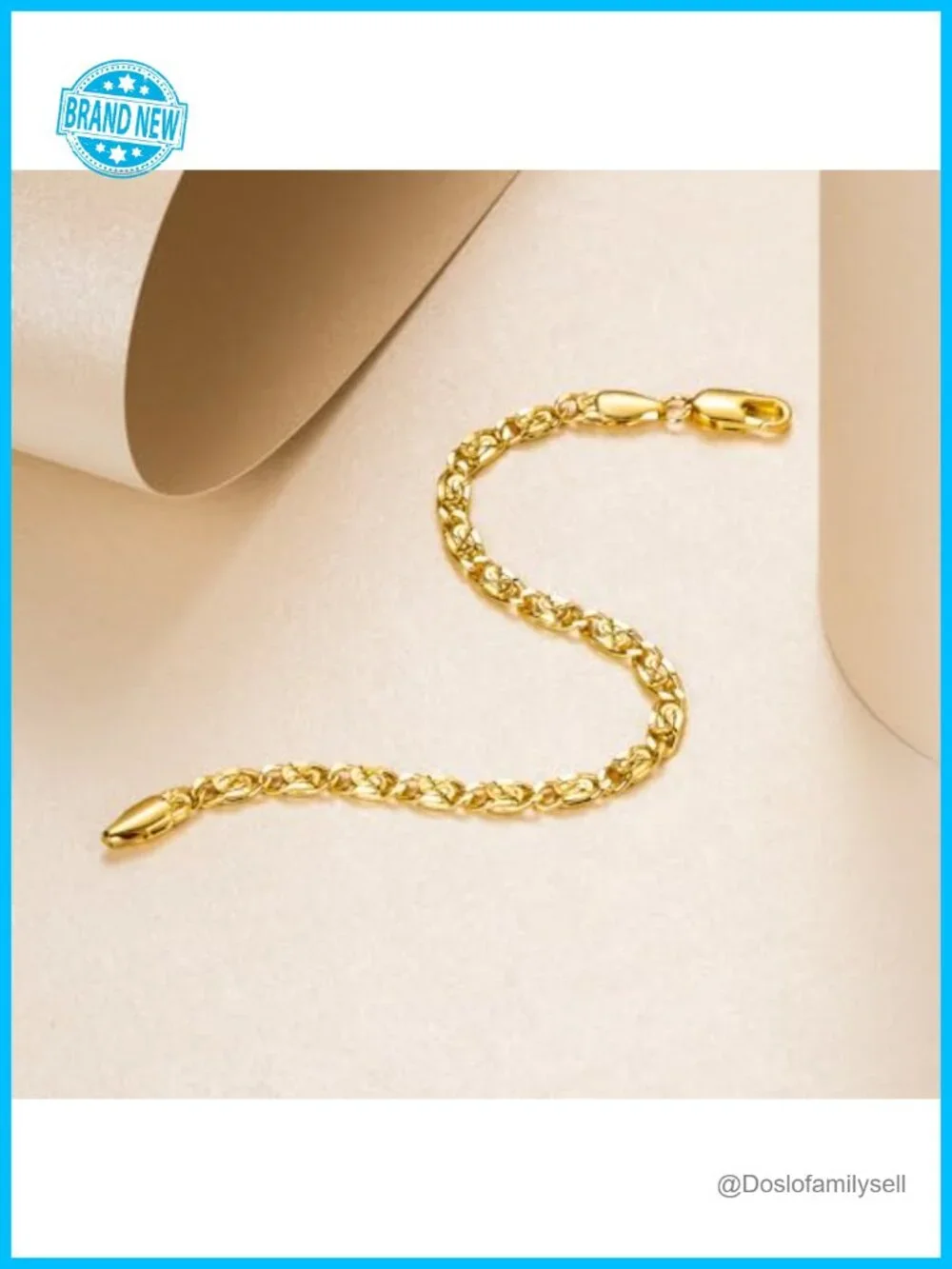 14K Gold Plated Cuban Chain Link Bracelet Dainty for Women